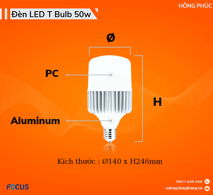 ĐÈN LED T BULB FOCUS HÀN QUỐC 50W