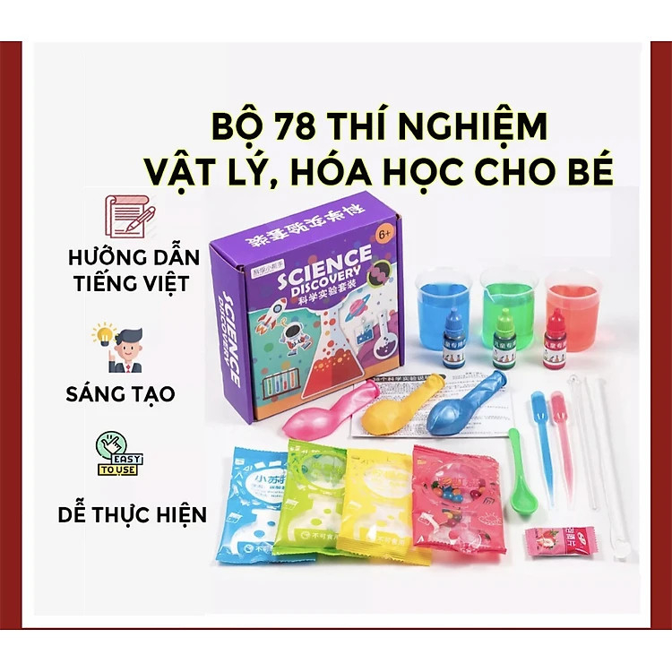 (Có Hướng Dẫn Bằng Tiếng Việt) Đồ Chơi Steam - Bộ Dụng Cụ, 78 Thí Nghiệm Vật Lý, Hóa Học Cho Bé Khám Phá Khoa Học