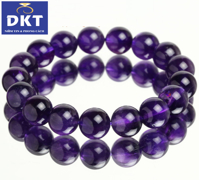 [HCM]Vòng tay đá thạch anh tím 12 ly tuyệt đẹp- mang luồng sinh khí sức mạnh vào sức khỏe của bạn