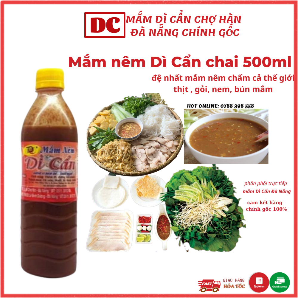 MẮM NÊM DÌ CẨN chính hiệu chai 500ml - mắm nêm say nhuyễn
