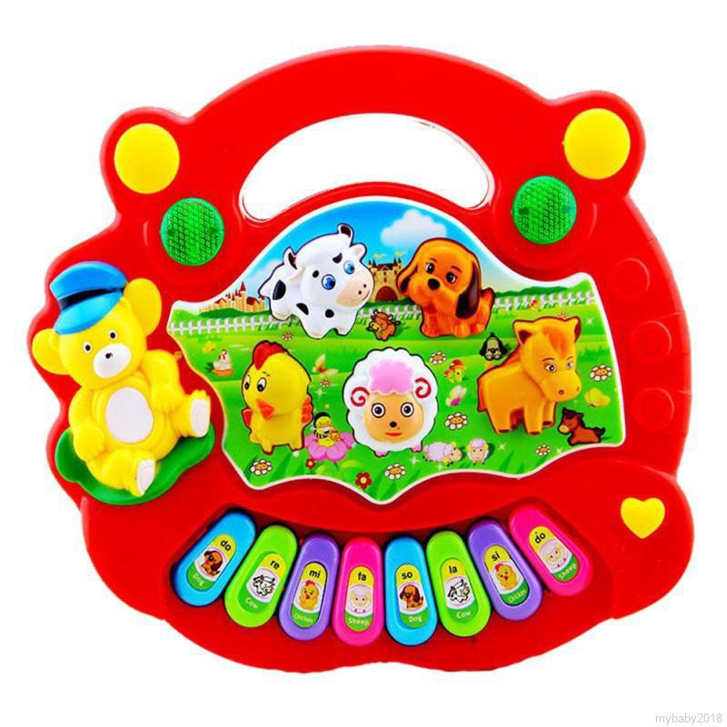 [HCM]Đồ Chơi Đàn Piano Hình Thú Có Đèn Đáng Yêu Cho Bé (Không Kèm Pin)