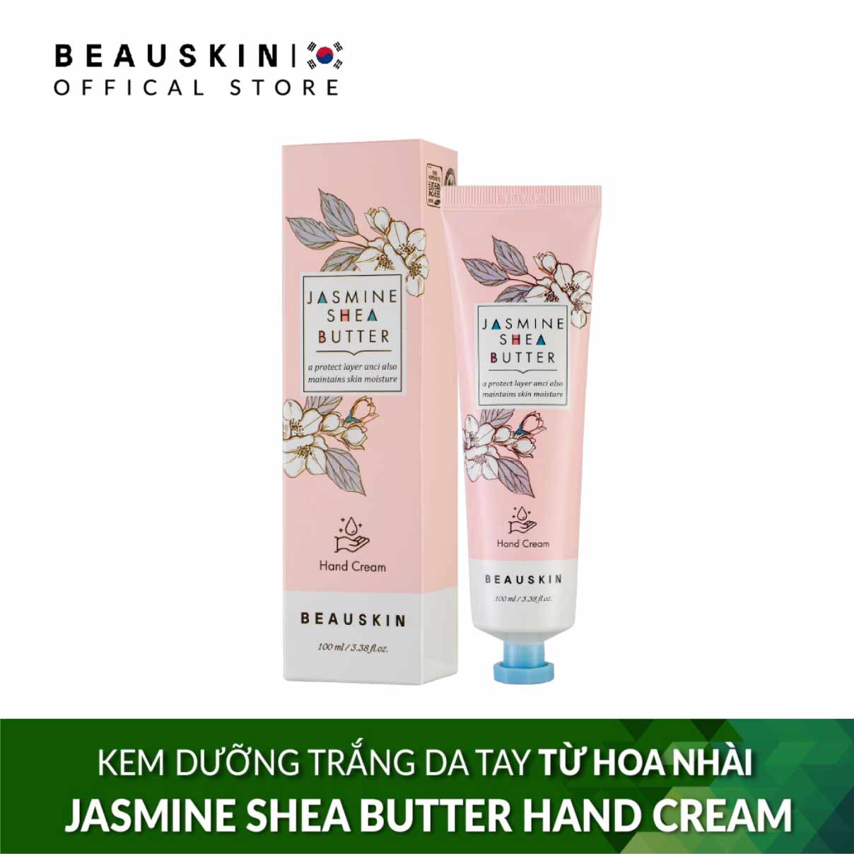 Kem dưỡng da tay hương nhài Beauskin Jasmine shea Butter Hàn Quốc 100ml- Mẫu mới