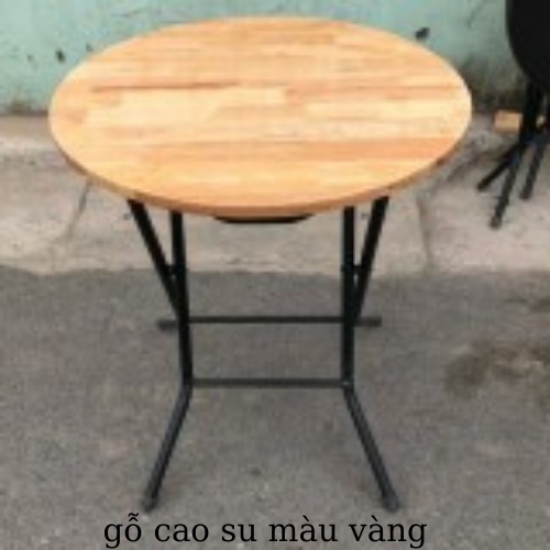 Bàn cà phê gấp gọn chân săt sơn tĩnh điện tiện dụng tròn 60 cao 72 cm CP01