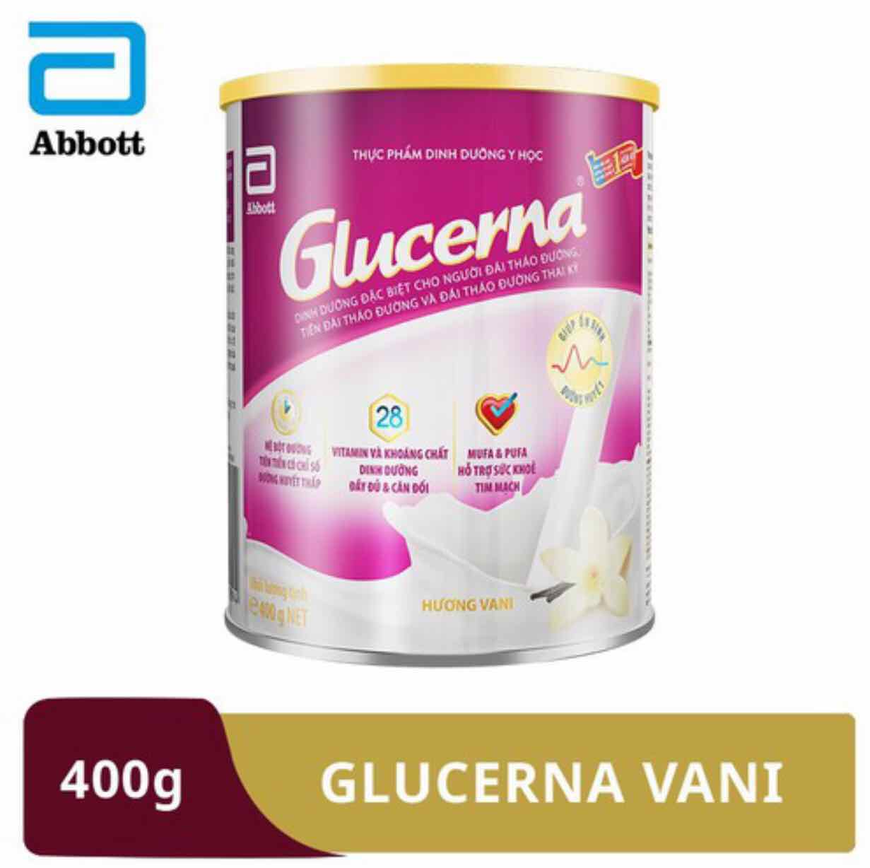 Sữa Glucerna Vani 400g. Sữa tiểu đường - GLU4