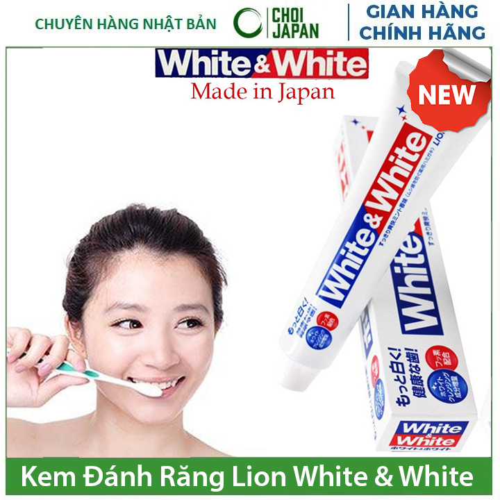 Kem đánh răng White & White Nhật Lion 150g Giúp Trắng Răng, Ngừa Sâu Răng