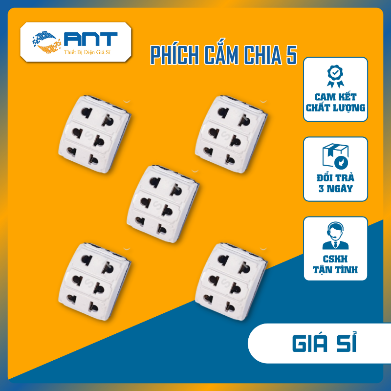 Phích cắm điện chia 5