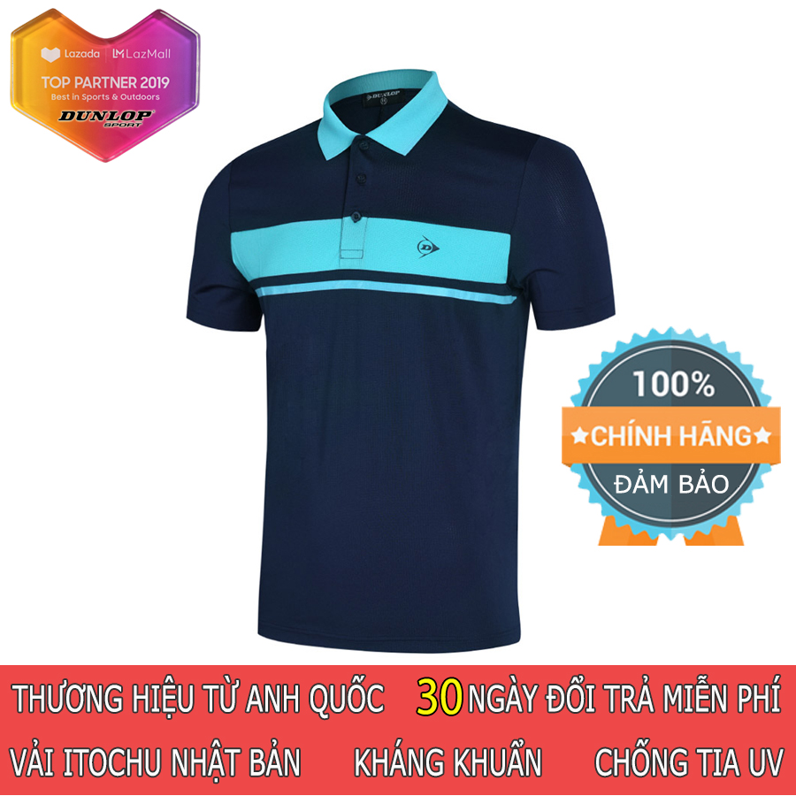 Áo thun thể thao Nam Dunlop - DASLS9079-1C kiểu dáng Polo nam lifestyle phù hợp chơi cầu lông tennis mặc hàng ngày