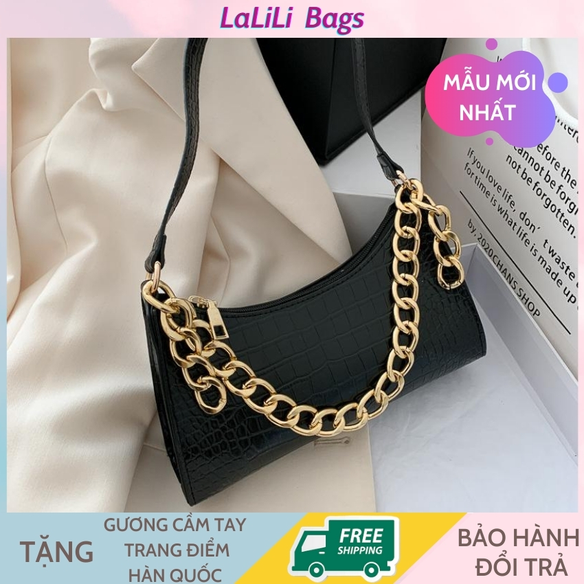 Túi xách nữ - TẶNG KÈM GƯƠNG CẦM TAY MINI - Túi đeo chéo LALILI BAGS Túi nữ thời trang da PU cao cấp phong cách Hàn Quốc