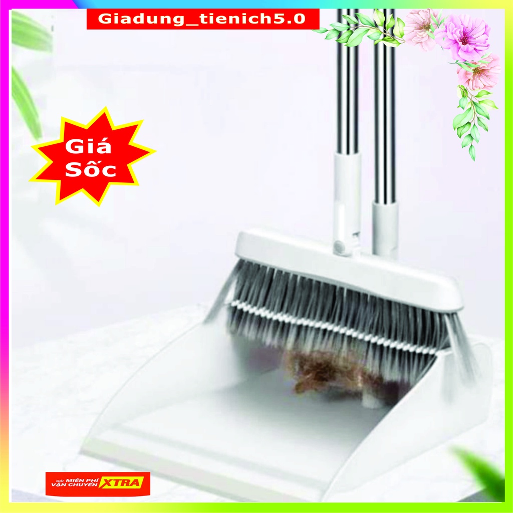 Chổi quét nhà 2 in1 chổi nhựa kèm hót rác gấp gọn xoay 180 độ thông minh cao cấp mới