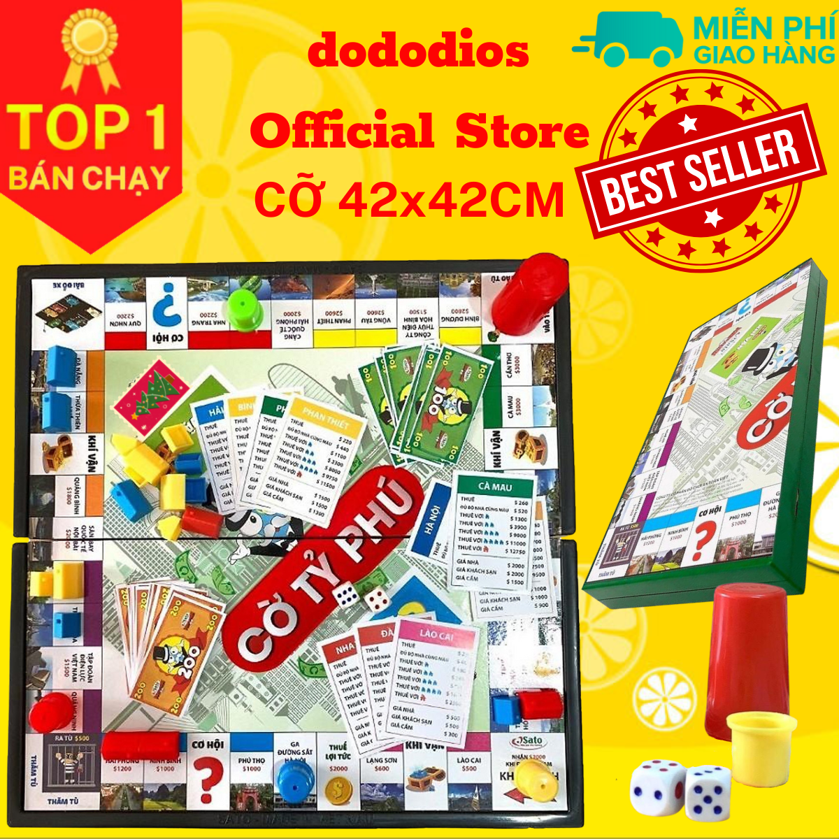 Cờ Tỷ Phú - Monopoly - bàn NHỰA cao cấp 42 x 42cm