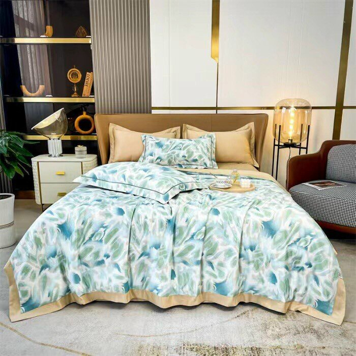 Chăn hè lụa tencel chần bông 3 lớp nhập khẩu cao cấp, mền lụa thái mềm mịn thoáng mát kích thước 2mx2m2 - Bông.Decor