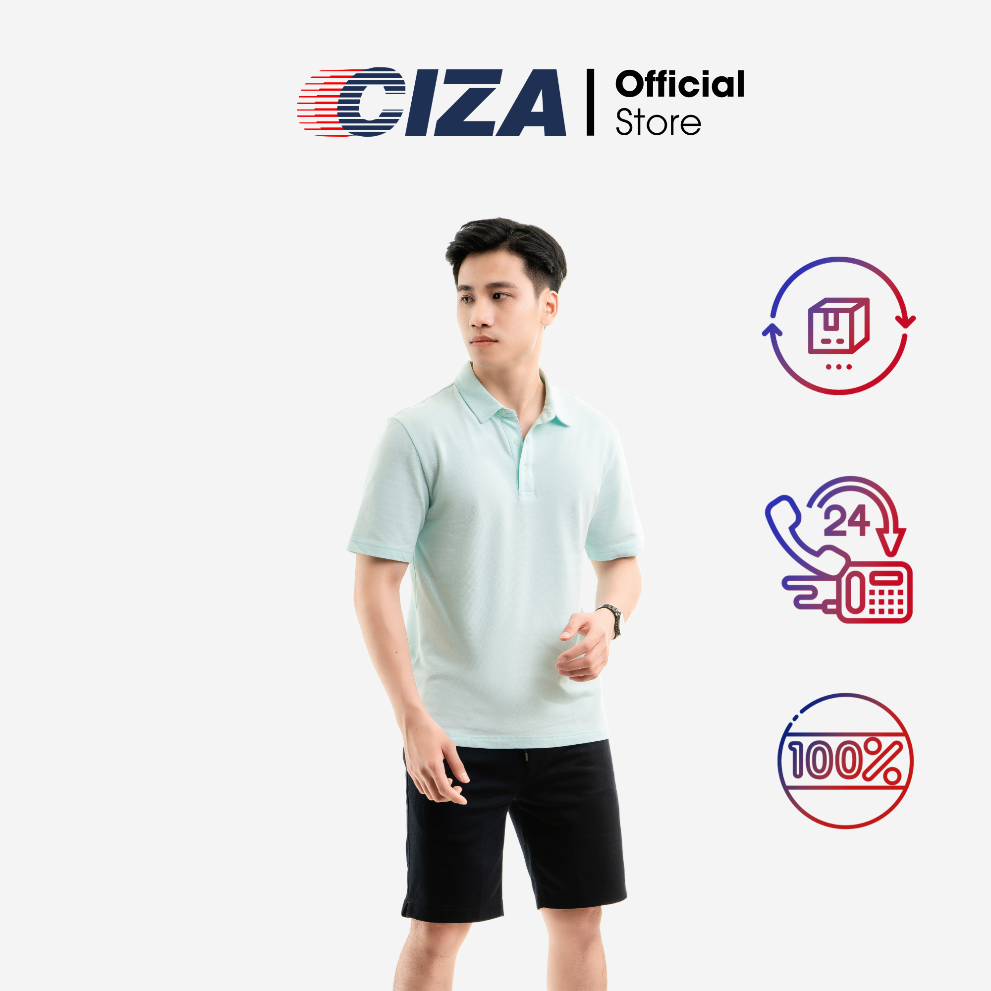 Áo polo ngắn cộc tay nam CIZA vải cotton cao cấp thời trang co giãn 4 chiều thấm hút mồ hôi dáng Regular APNR33