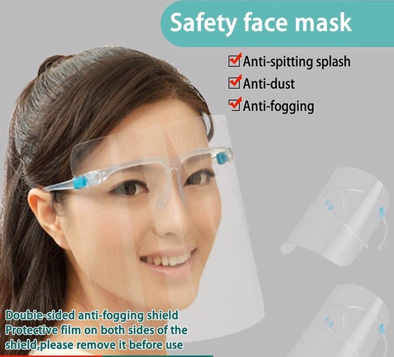 Kính Bảo Hộ KDR-BH004 -Tấm Che Y Tế FaceShield - Tấm Chắn Giọt Bắn - Khẩu Trang Nhựa Trong Suốt, Mặt Nạ Bảo Hộ, Chống Văng Dầu, Khẩu Trang Nhựa Gọng Kính Trong Suốt Siêu Nhẹ