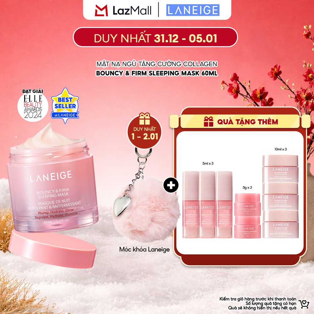 Mặt Nạ Ngủ Laneige Bouncy & Firm Sleeping Mask 60ml tăng cường collagen và làm săn chắc da