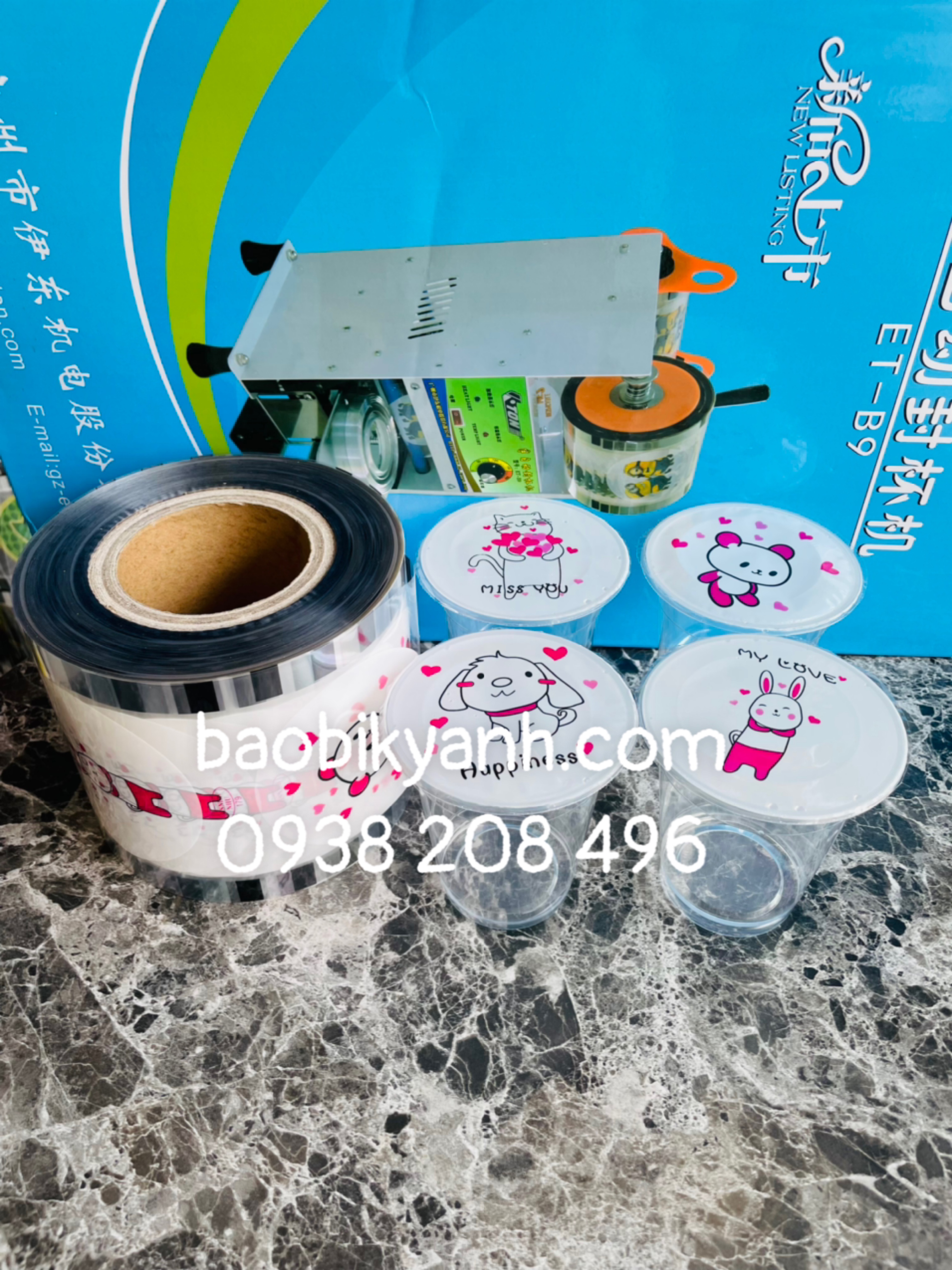 Màng ép ly trà sữa, kep ép miệng ly 2400 logo