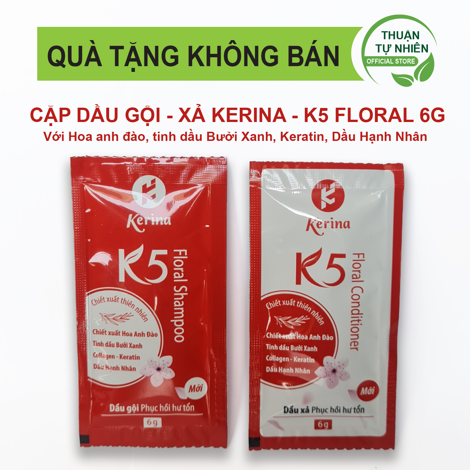 Cặp gội xả phục hồi hư tổn Kerina K5 Floral chiết xuất từ thiên nhiên