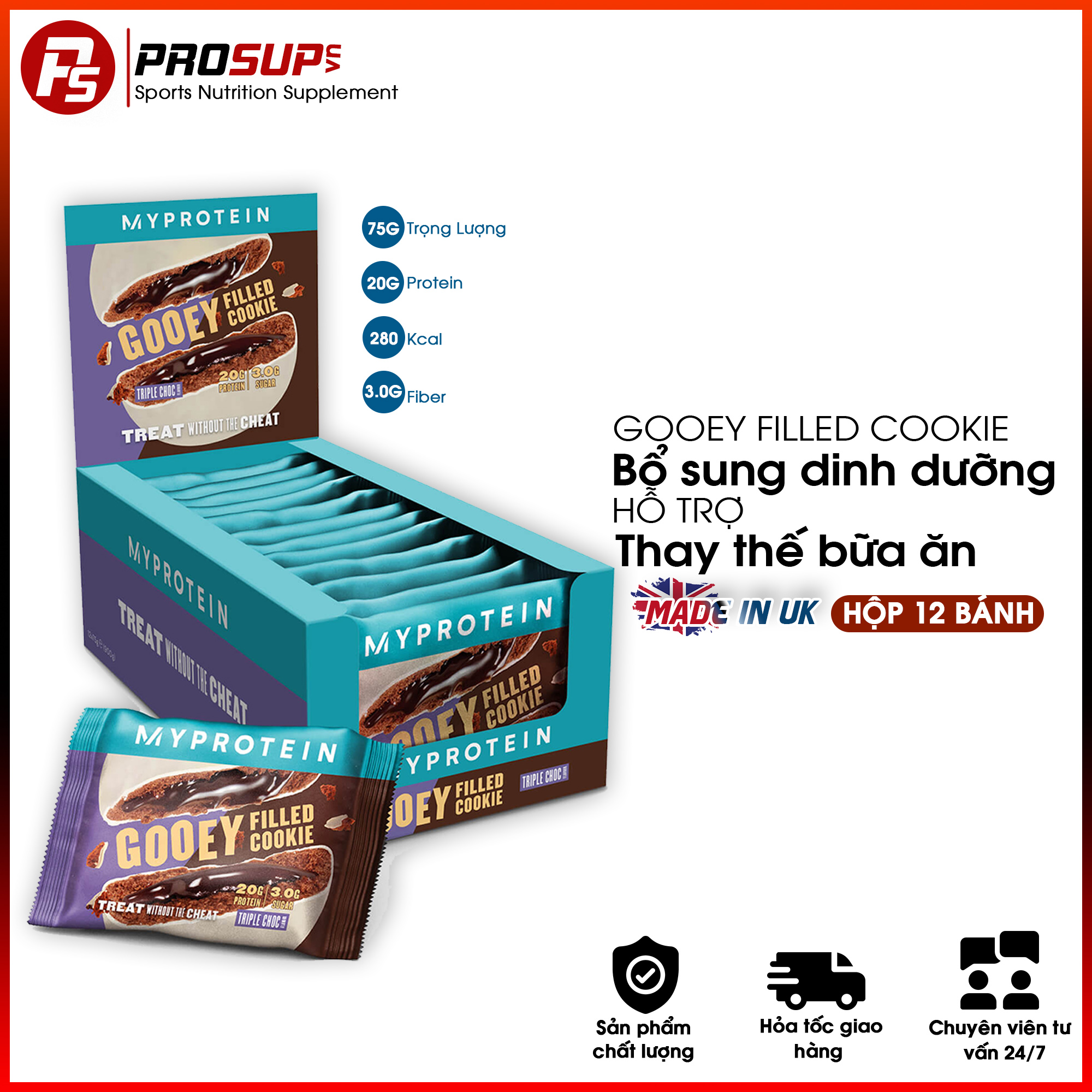 Gooey Filled Cookie - My Protein ·bánh Protein Nhân Tan Chảy Siêu Ngon, Cung Cấp Dinh Dưỡng Protein