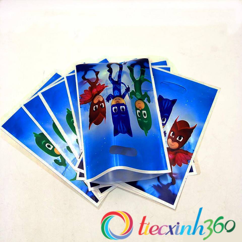 10 TÚI QUÀ PARTY GIFT BAG 17 X 25 CM CHỦ ĐỀ PJ MASK