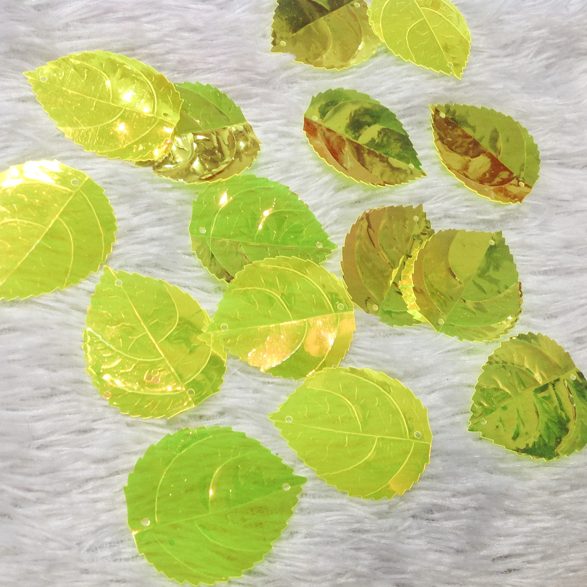 Lá hoa hồng kim sa trong vắt ánh nhũ xà cừ làm hoa giả trang trí handmade thủ công cây cảnh [BỘ 10 LÁ]