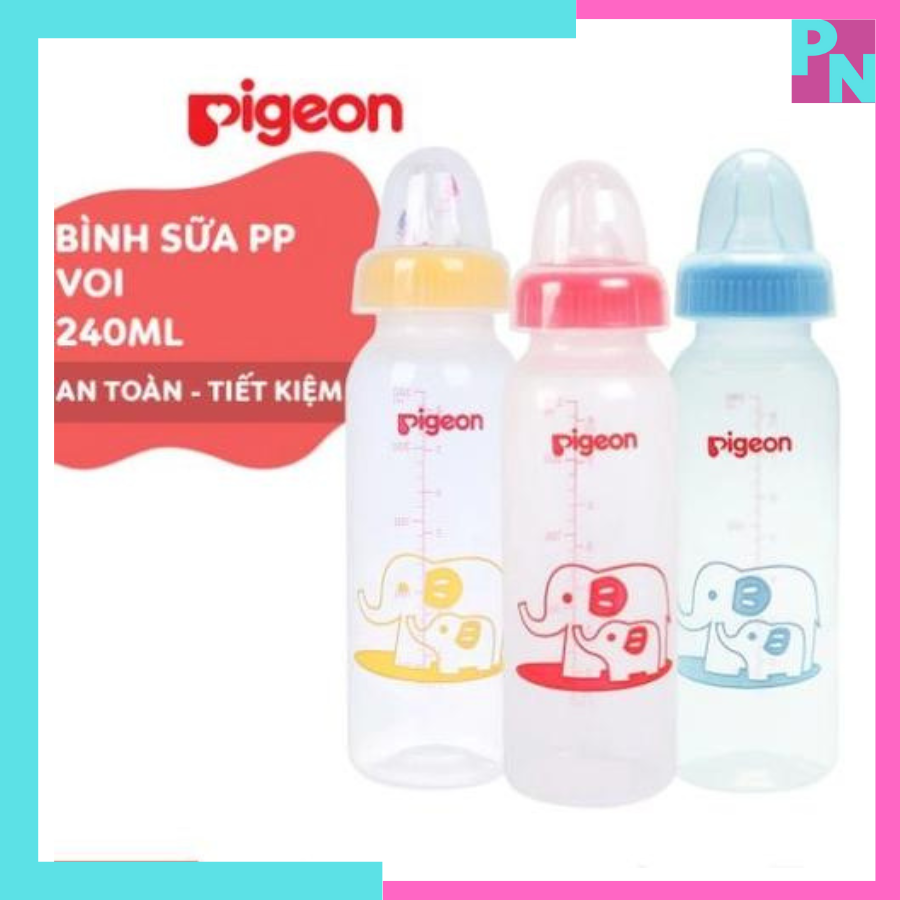 Bình sữa Pigeon bình sữa cho bé 240ml 120ml bình sữa cổ hẹp không BPA núm vú siêu mềm chống sặc chống đầy hơi