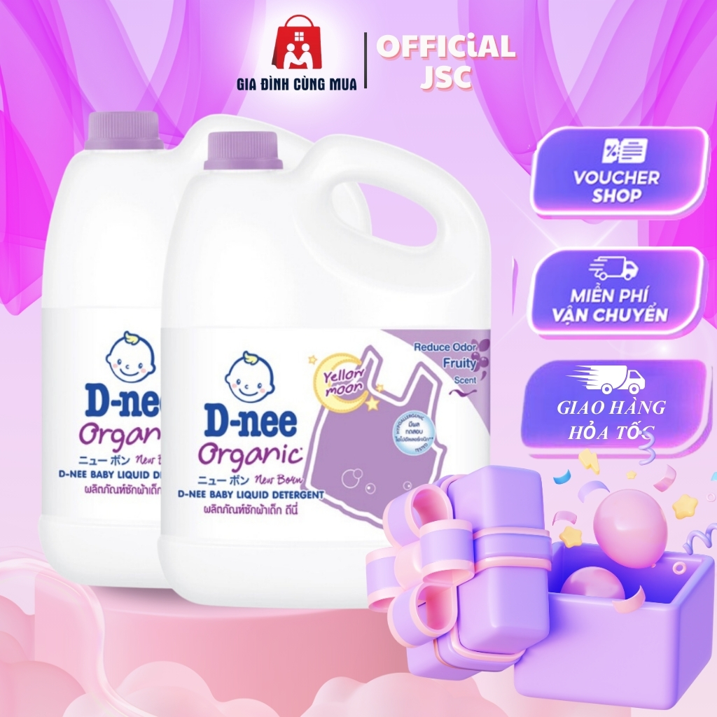 Combo 2 can nước giặt dnee 3000ml thơm dịu an toàn cho bé - nước giặt thái hàng chính hãng có tem đại thịnh..........