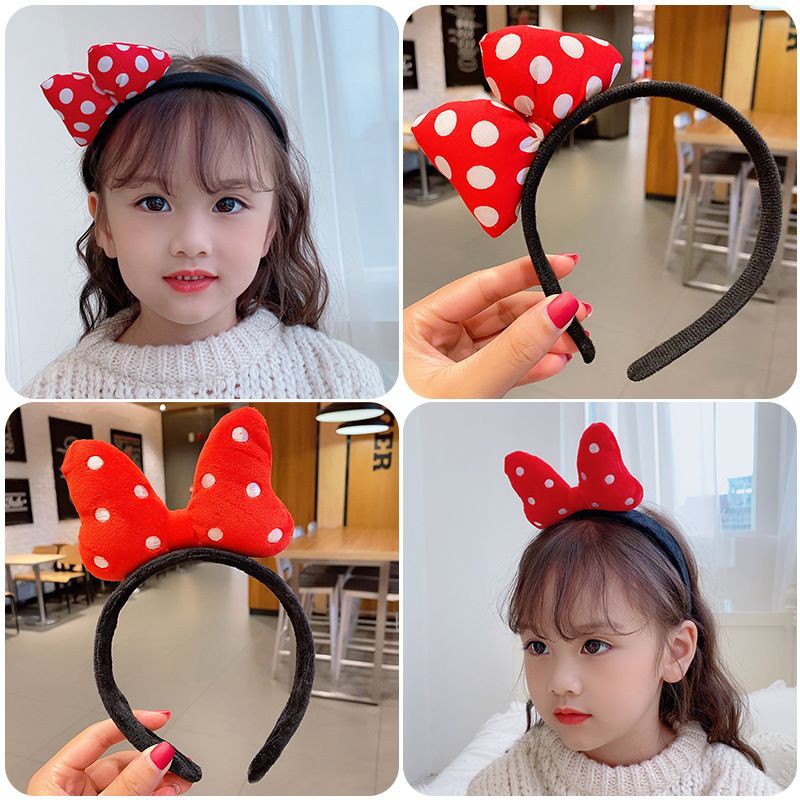 [HCM]cài nơ đỏ mickey cực xinh cho bé phong cách Hàn Quốc - bờm nơ mickey dễ thương vải min chụp ảnh - selenshop