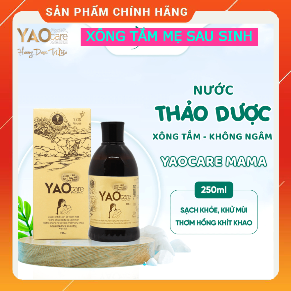 Xông tắm sau sinh YAOCARE MAMA 250ml chăm sóc mẹ sau sinh, xông ngâm vùng kín, khử mùi bà đẻ - Chính hãng DK Pharma