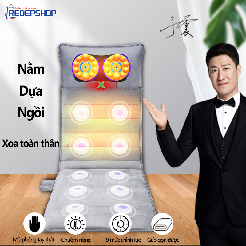 Đệm massage máy mát xa Jiashengda thông minh có thể nằm ngồi tựa lưng có chườm nóng - Nệm Massage Toàn Thân