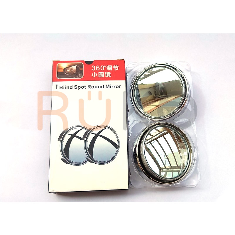 Gương cầu lồi 360 VIỀN BẠC xóa điểm mù 5cm gắn kính chiếu hậu ô tô