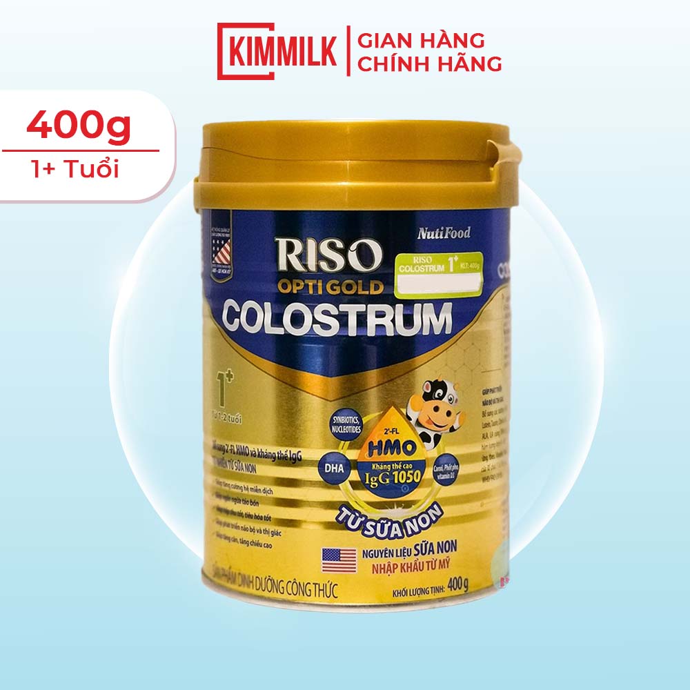 Sữa bột Riso Opti Gold Colostrum 1 dinh dưỡng cho bé tiêu hóa tốt lon 400g
