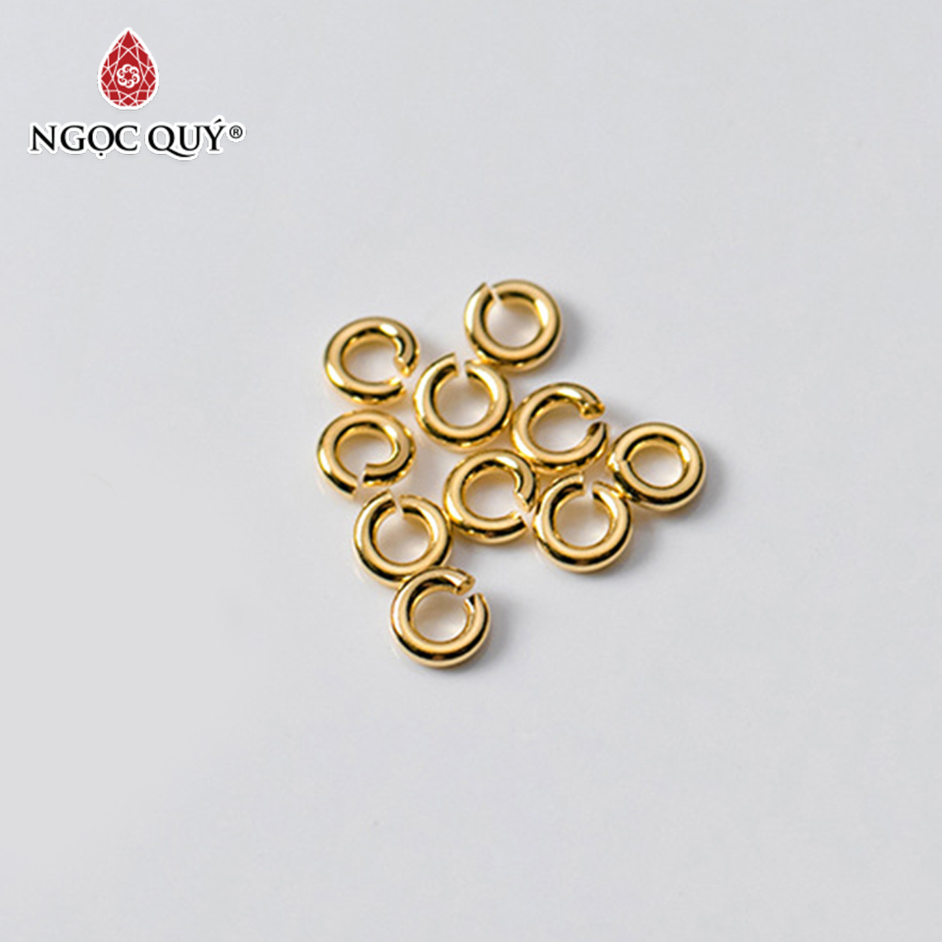 [HCM]Combo 2 cái khoen bạc mạ vàng - Ngọc Qúy Gemstones