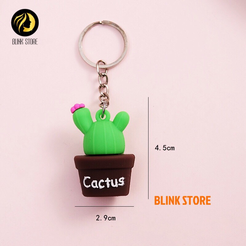 Móc chìa khóa hình cây xương rồng may mắn dùng cho khóa xe máy, ô tô, treo balo, túi xách chất liệu cao su mềm dẻo cực bền, phụ kiện trang trí đáng yêu, đem lại may mắn cho người sử dụng 4