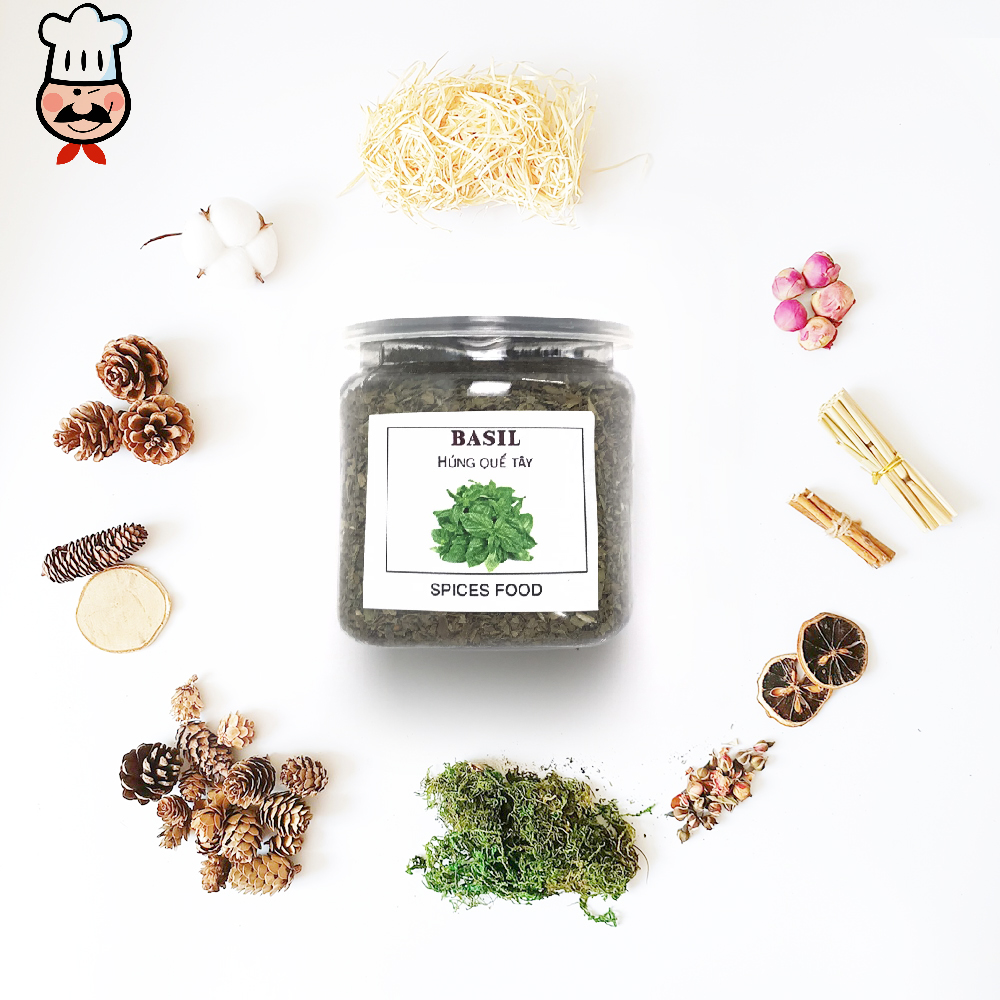 [Hũ 120ml] DRIED BASIL  - Húng quế khô ướp gà KFC, sốt pizza