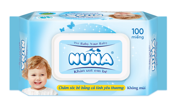Khăn giấy ướt nuna có mùi và không mùi 100 tờ