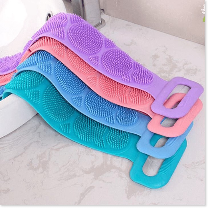 Dây đai cọ lưng silicon 2 mặt - dây đai cọ lưng cao cấp - cọ lưng silicon khi tắm siêu tiện lợi