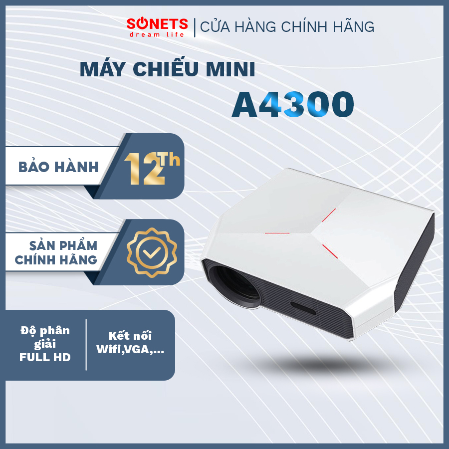 Máy chiếu mini a4300, máy chiếu phim tại nhà, sonets.