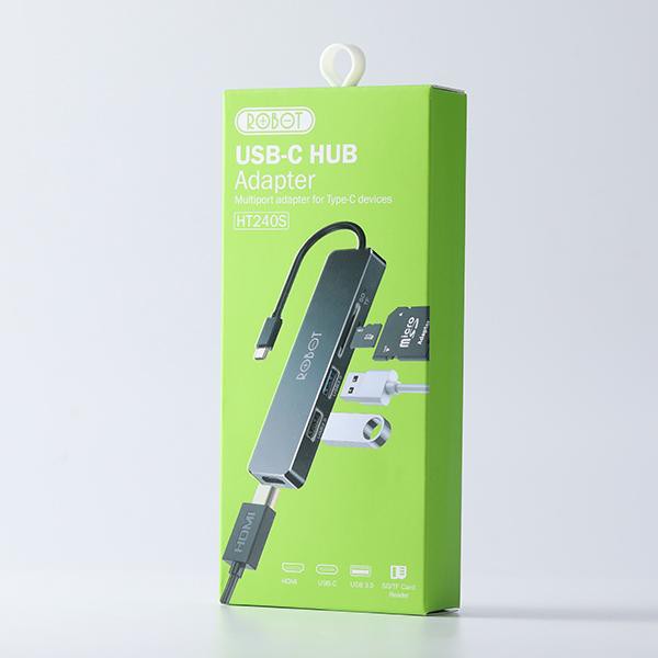 Cổng chia usb hub 4 cổng robot h140 - hàng chính hãng bảo hành 12 tháng