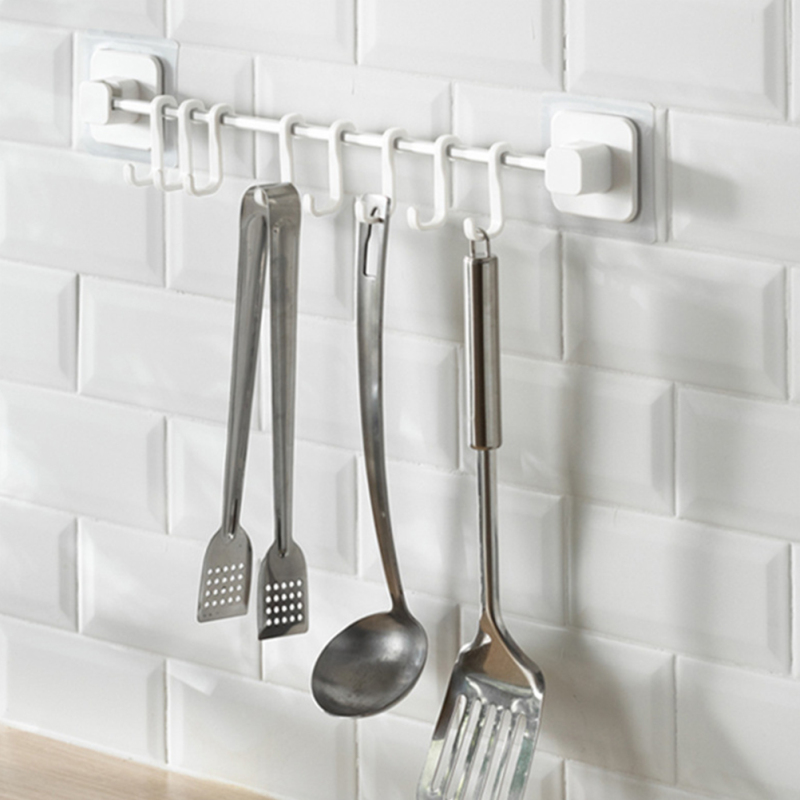 FOXNOVO Kitchen Hanger Utensils Gadget Holder Bathroom Wall Mounted Rack Rail Organizer