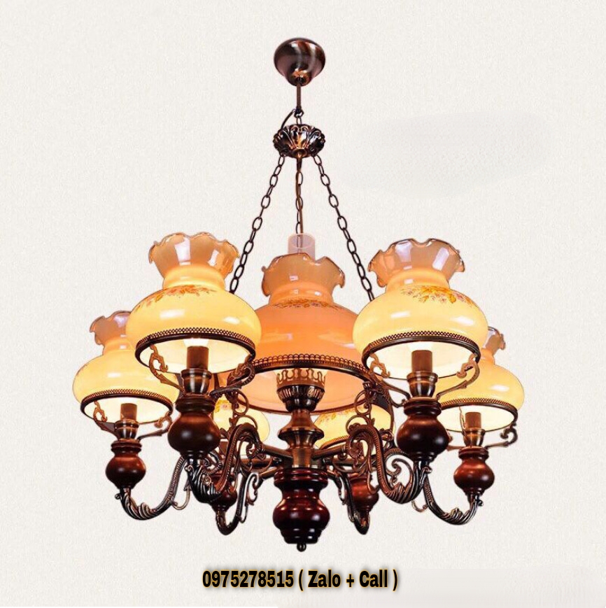 Đèn Chùm ROYAL 6 Tay Thiết Kế Sang Trọng Trang Trí Phòng Khách, Nhà Hàng, khách Sạn,Cafe [Tặng Kèm 6Bóng LED]