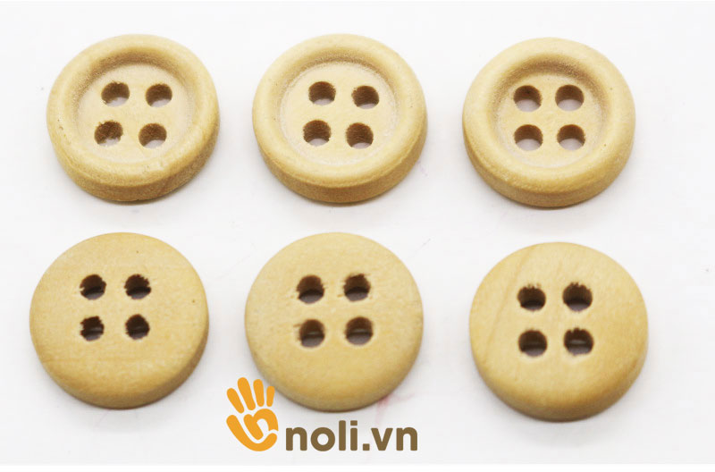 Cúc gỗ vintage 4 lỗ (Gói 10 cái)