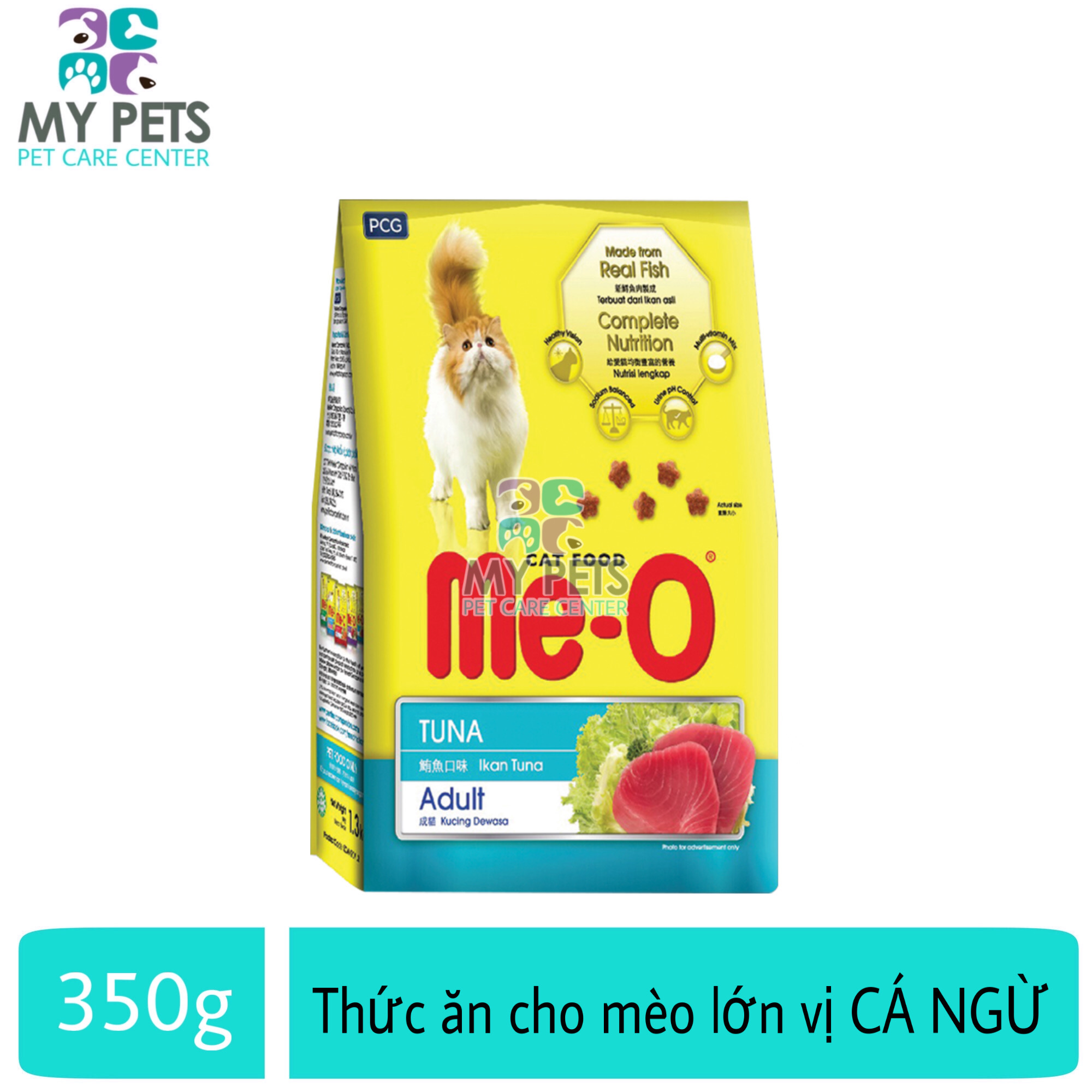 Thức ăn hạt khô dành cho mèo trưởng thành hương vị cá ngừ - Me-o Adult Túi 350g