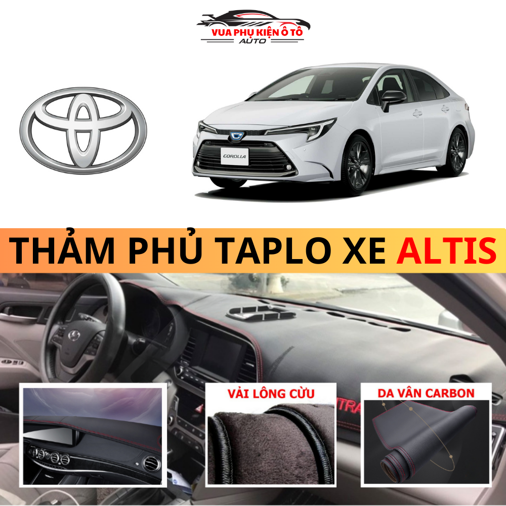 Thảm phủ taplo xe Toyota Corolla Altis 2022-2023 cao cấp chống nắng