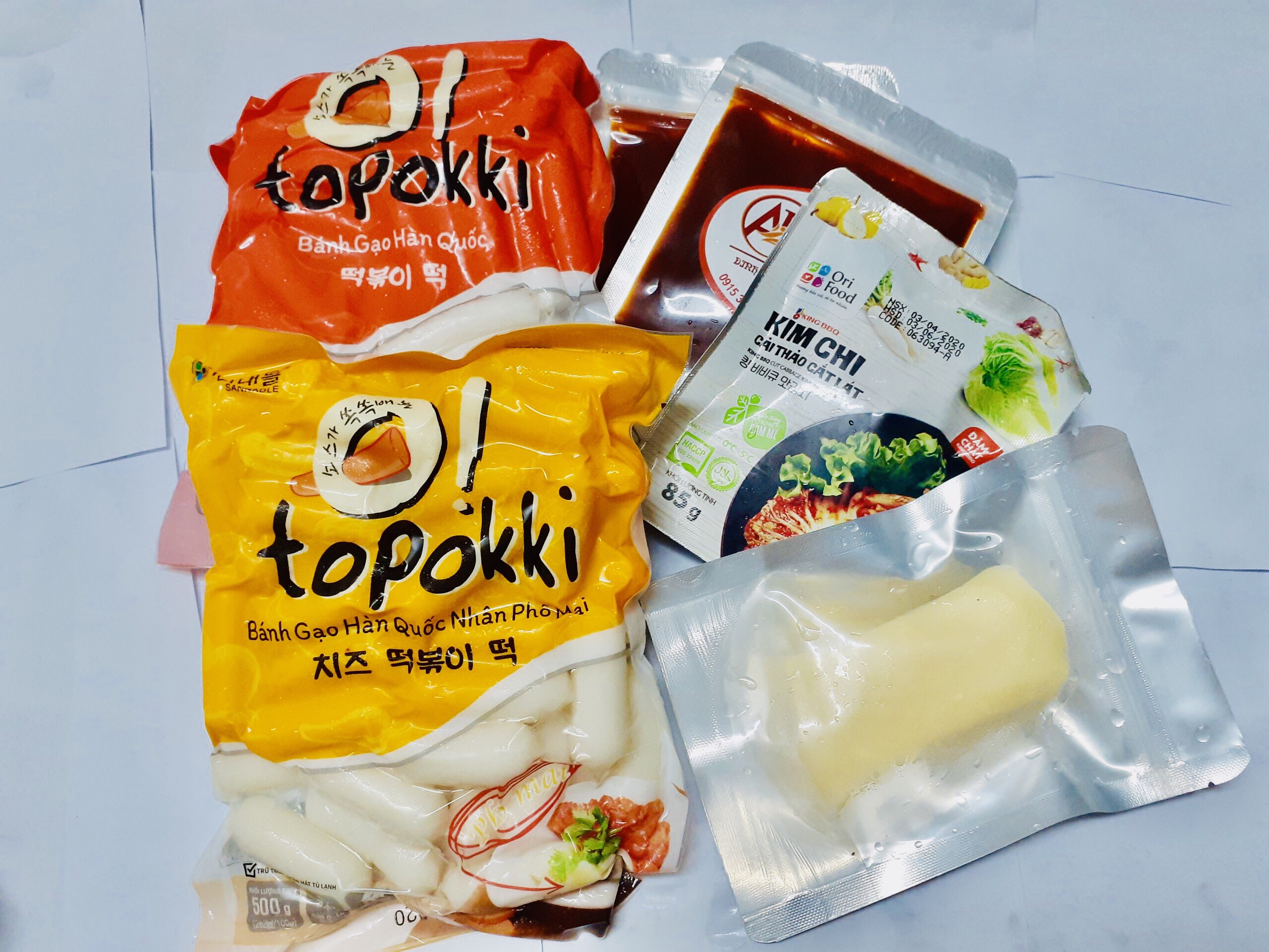 combo 500g bánh gạo truyền thống +500g tok nhân phô mai+100g phô mai Mozzazzella +1 gói kim chi +200g sốt_Monhi_Food