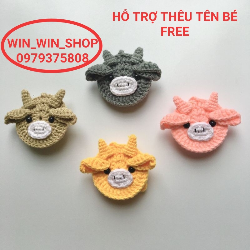 TÚI ĐỰNG TỎI CHO BÉ BẰNG LEN HÌNH CON TRÂU