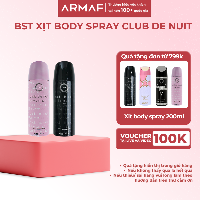 Xịt body Armaf Le Parfait Pour Femme, Azure và Panache - 200ml