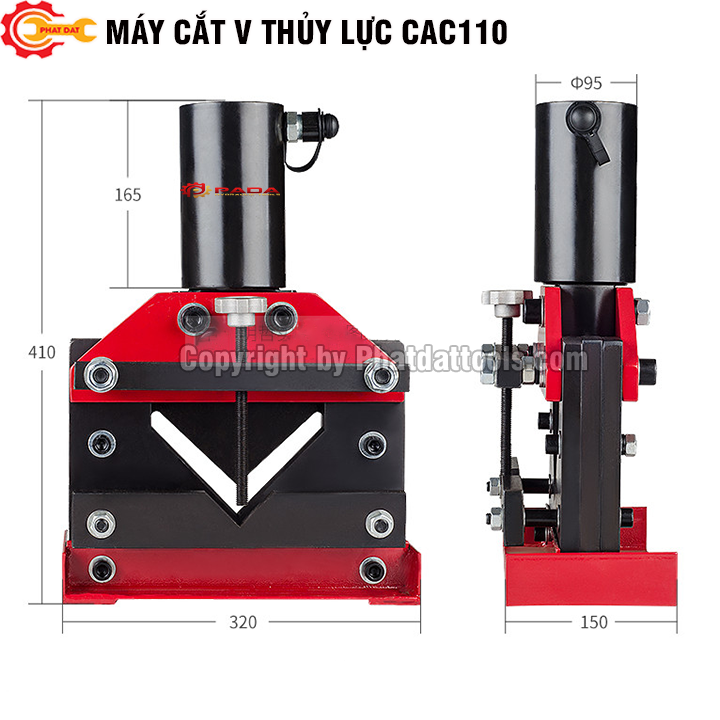 Máy cắt sắt v thủy lực cac100, hàng chính hãng pada - bảo hành 6 tháng