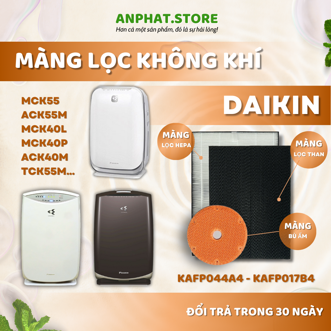 Màng lọc không khí daikin trứng: mck55, tck55, ack55, mck40, ack40, tck40,... màng lọc hepa, màng lọc than