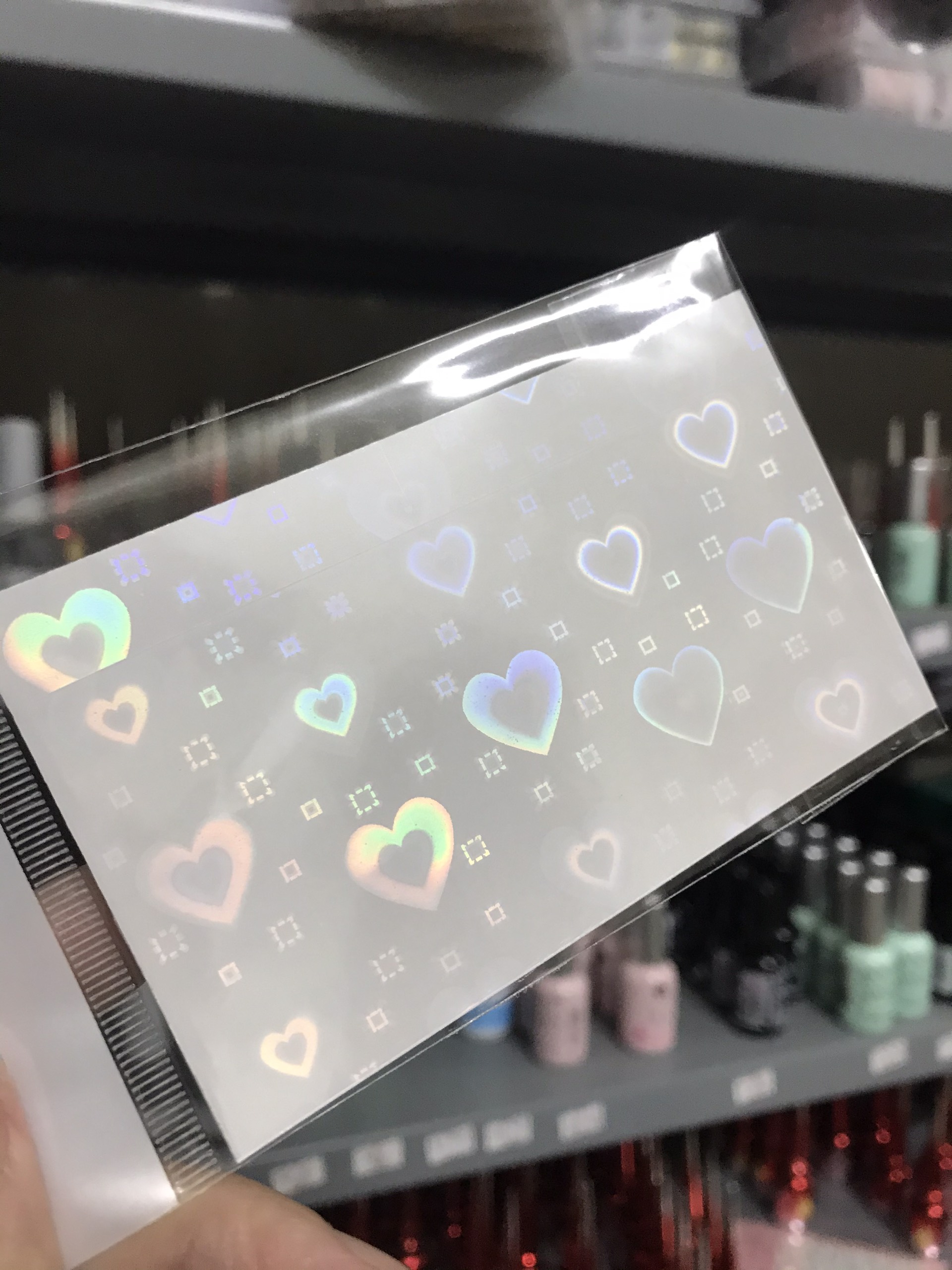 Sticker nail, bling bling, sticker dán móng tay hình trái tim
