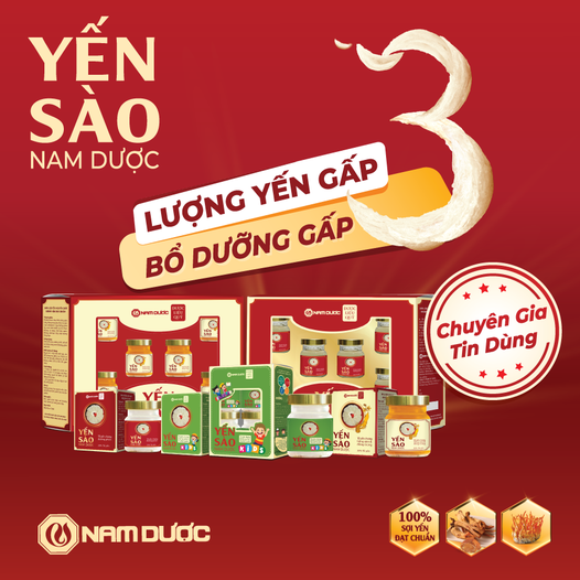 ( HỘP 6 LỌ)YẾN SÀO NAM DƯỢC TỔ YẾN CHƯNG HỒNG SÂM & ĐÔNG TRÙNG