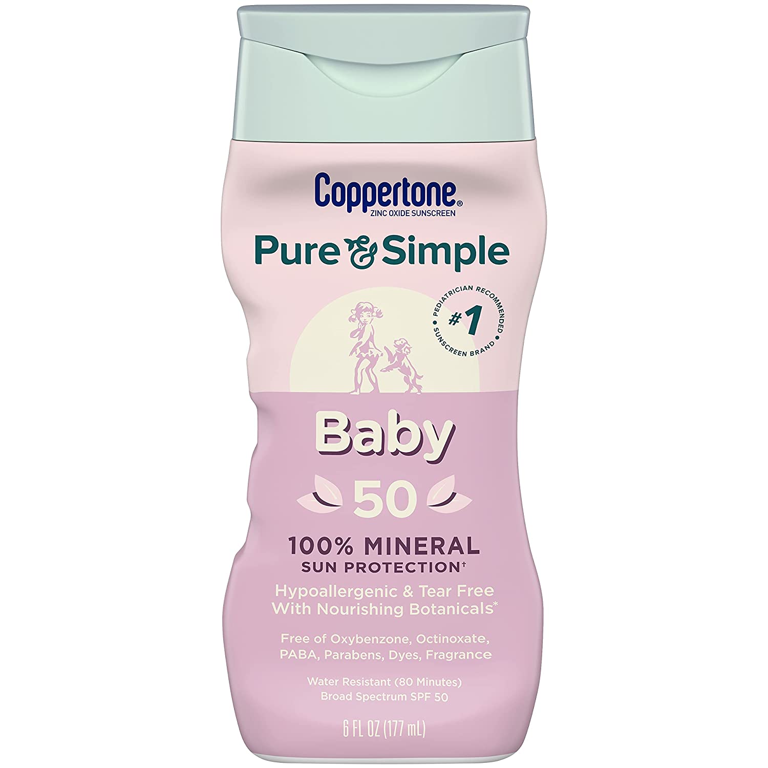 Kem chống nắng thiên nhiên cho trẻ nhỏ Coppertone Pure & Simple Baby Sunscreen SPF 50 Lotion 177ml